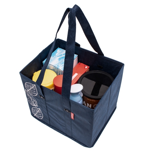 Planet E Reusable Premium Quality Grocery Shopping Box Bags - Heavy Duty Tote Set with Reinforced Bottom