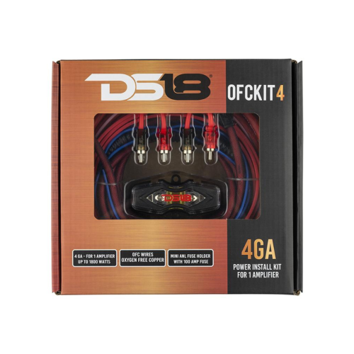 D1S8 OFCKIT4 4-Gauge OFC 100% Copper Amplifier Installation Kit Up To 1800W RMS
