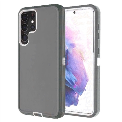 [CSmart] Triple 3 Layers Shockproof Heavy Duty Defender Hard Case for Samsung Galaxy S24 Ultra, Grey