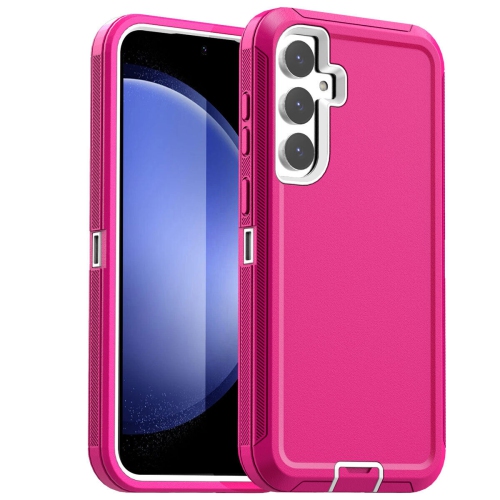 [CS] Triple 3 Layers Shockproof Heavy Duty Defender Hard Case for Samsung Galaxy S25 / S24, Hot Pink