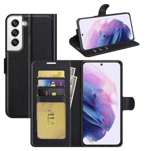 [CS] Magnetic Card Slot Leather Folio Wallet Flip Case Cover for Samsung Galaxy S25 / S24, Black