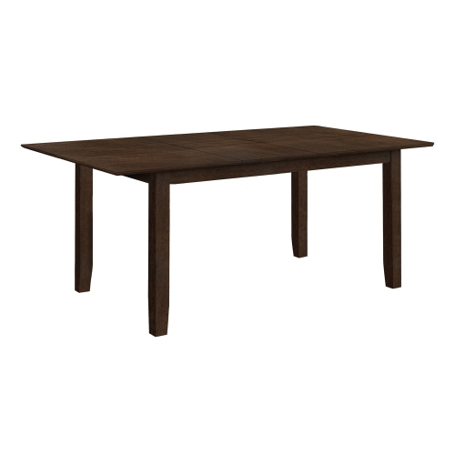 Monarch Specialties I 1331 - Dining Table, 78" Rectangular, 18" Extension Panel, Veneer Top, Solid Wood Legs, Brown Veneer, Transitional