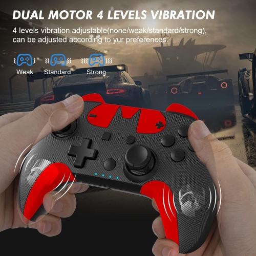 Wireless Switch Controller for Nintendo Switch/Switch OLED/Switch Lite with Macro Button, 3 Levels Turbo Function, 4 Levels Adjustable Vibration,