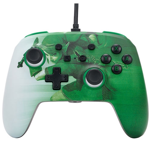 Manette avec fil optimisée Zelda Heroic Link de PowerA pour Switch - Vert