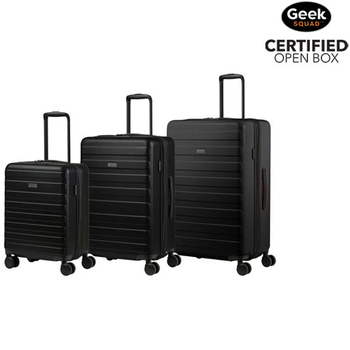 Open Box - Champs Fire Collection 3-Piece Hard Side Expandable Luggage Set - Black