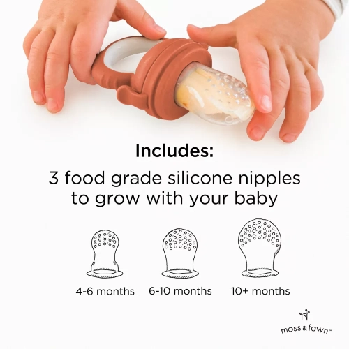 Moss and Fawn Silicone Forage Feeder - Terracota