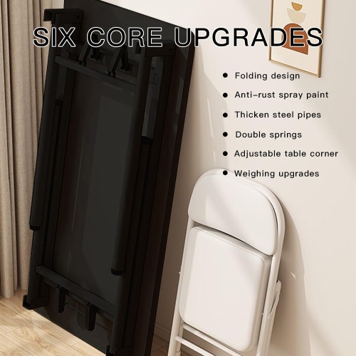 Folding Computer Desk Modern Style Office Desk Simple Style PC Table- Writing Computer Desk Space Saving Foldable Table Black S