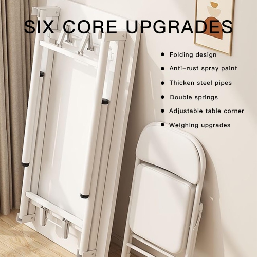 Folding Computer Desk Modern Style Office Desk Simple Style PC Table- Writing Computer Desk Space Saving Foldable Table White M