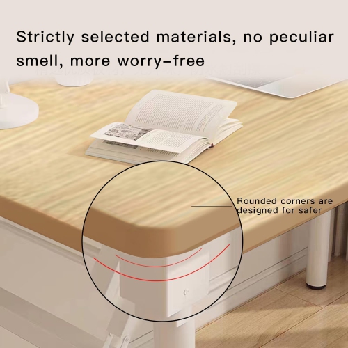 Folding Computer Desk Modern Style Office Desk Simple Style PC Table- Writing Computer Desk Space Saving Foldable Table Natural M