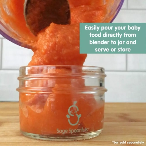 Cuillère-sauce 2-en-1 pour aliments pour bébés, robot culinaire et mélangeur à immersion de Sage Spoonfuls - Blanc - 3pc pte