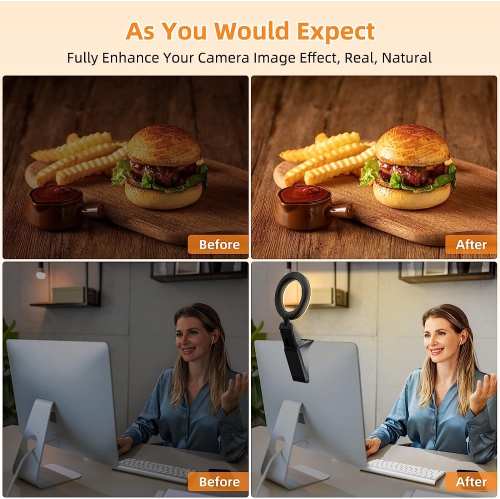 Ring Light for Laptop and Phone- Video Light Led Streaming Light for Webcam Lighting/Zoom Meetings/Live Streaming/YouTube-5" Selfie Ring Light