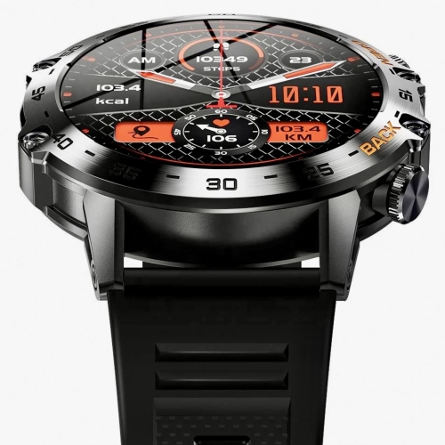 TUTT Smart Watch for Men Metal Case | Military Rugged Smartwatch BT Call Health & Fitness | 2 Straps K52 LIGE