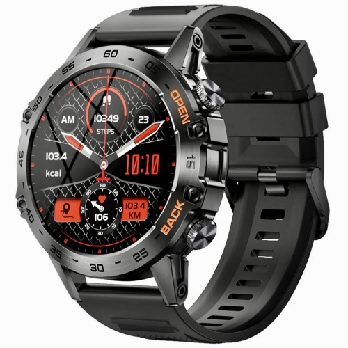 TUTT Smart Watch for Men Metal Case | Military Rugged Smartwatch BT Call Health & Fitness | 2 Straps K52 LIGE