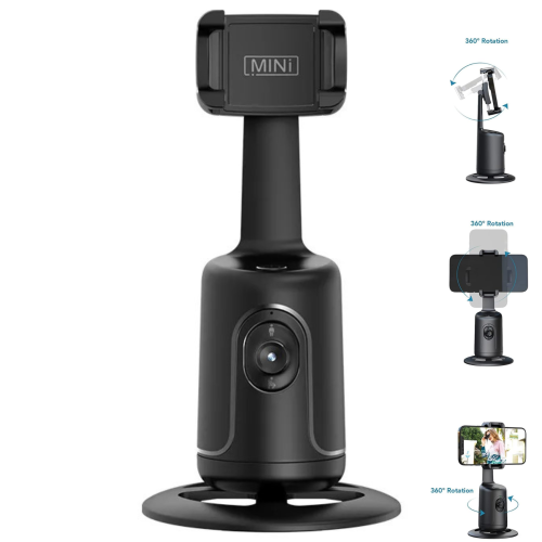 TUTT P1 Selfie Phone Holder Mount | Smart 360° Auto Face Tracking Gimbal Desktop Stabilizer Tripod | Adjustable Lens | No App, Gesture Control | Stab