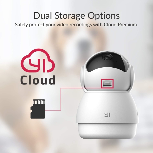 YI 2pc Pan-Tilt Dome Security Camera, 360 Degree 2.4G Smart Indoor Pet Dog Cat Cam with Night Vision, 2-Way Audio, Motion Detection, Phone APP,