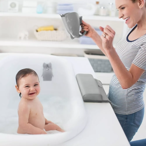 Skip Hop Moby Baby Bath Set with Four Bathtime Essentials - Gray - 4pk