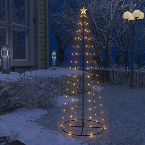 VIDAXL  Christmas Cone Tree 100 Warm White Leds Decoration 70X180 Cm