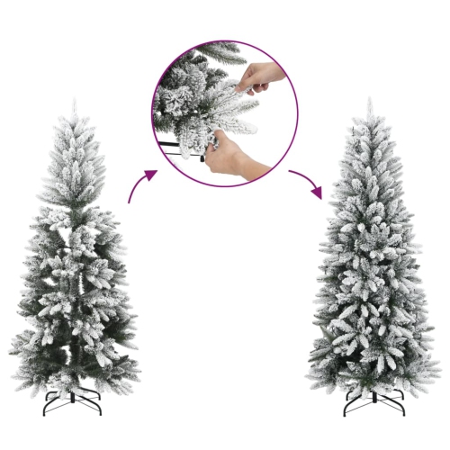 vidaXL Artificial Hinged Christmas Tree with Stand White 120 cm