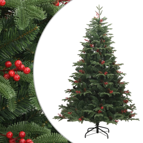 VIDAXL  Artificial Hinged Christmas Tree With Cones And Berries 180 Cm