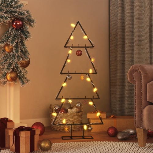 VIDAXL  Metal Christmas Tree for Decoration Black 90 Cm