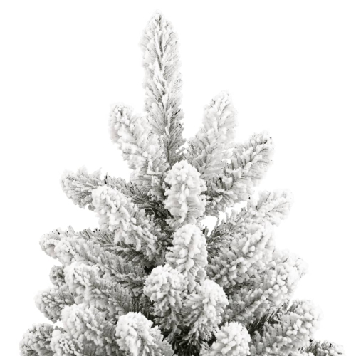 vidaXL Artificial Hinged Christmas Tree with Flocked Snow 180 cm