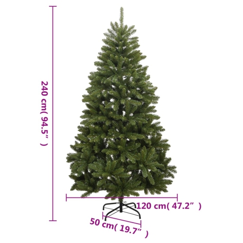 vidaXL Artificial Hinged Christmas Tree 300 LEDs 240 cm