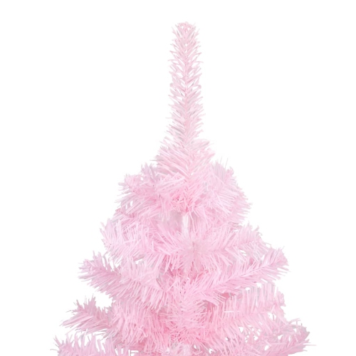 vidaXL Artificial Pre-lit Christmas Tree with Stand Pink 240 cm PVC