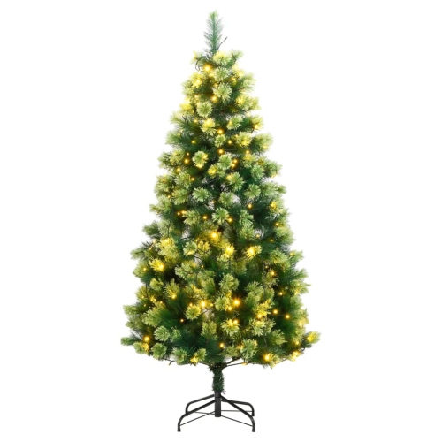 vidaXL Artificial Hinged Christmas Tree 300 LEDs 180 cm