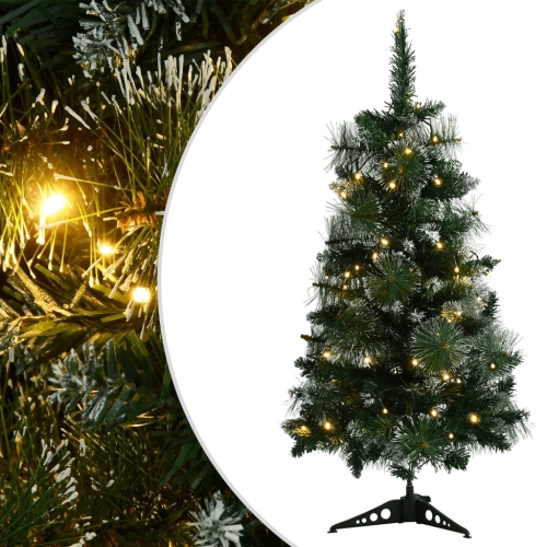 VIDAXL  Artificial Pre-Lit Christmas Tree With Stands Green 90 Cm Pvc