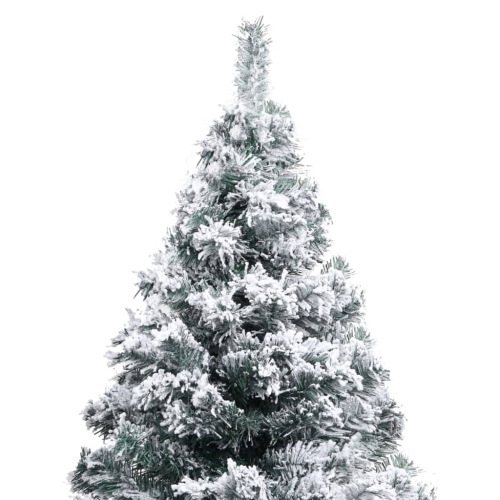 vidaXL Artificial Pre-lit Christmas Tree with Flocked Snow Green 240 cm