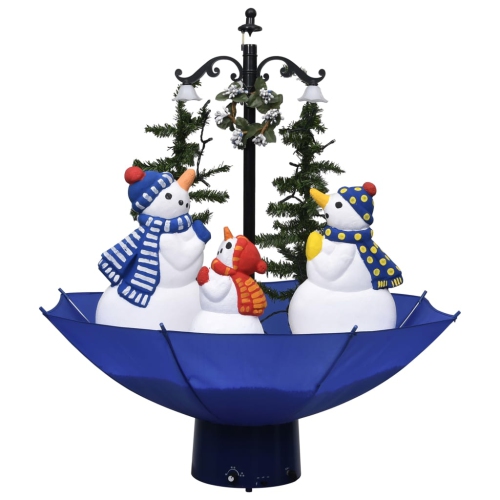 VIDAXL  Snowing Christmas Tree With Umbrella Base Blue 75 Cm Pvc