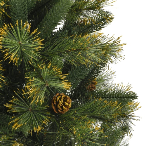 vidaXL Artificial Hinged Christmas Tree with Cones 150 cm