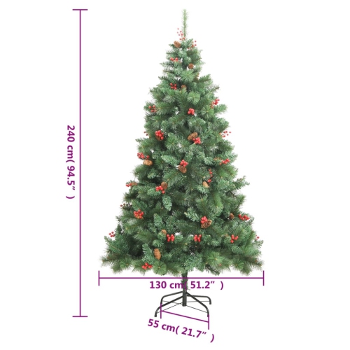 vidaXL Artificial Hinged Christmas Tree 300 LEDs 240 cm