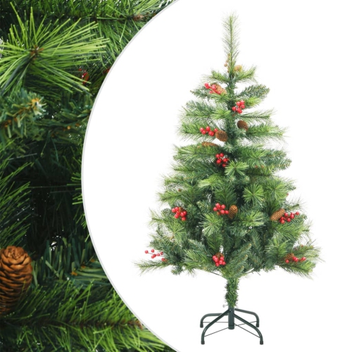 VIDAXL  Artificial Hinged Christmas Tree With Cones And Berries 150 Cm