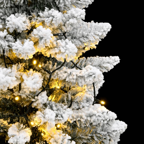 Sapin de Noël à charnières artificielles à 300 DEL et 210&nbsp;cm de neige floqué