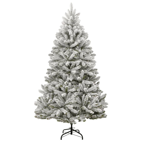 Sapin de Noël à charnières artificielles à 300 DEL et 210&nbsp;cm de neige floqué