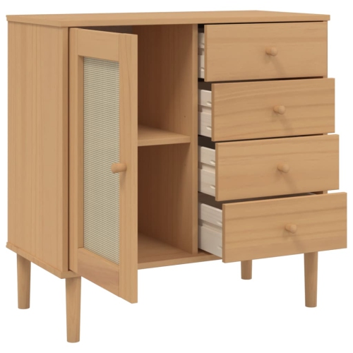 Surface de rangement SENJA Rattan brun 80 x 40 x 40 x 80&nbsp;cm Pin massif