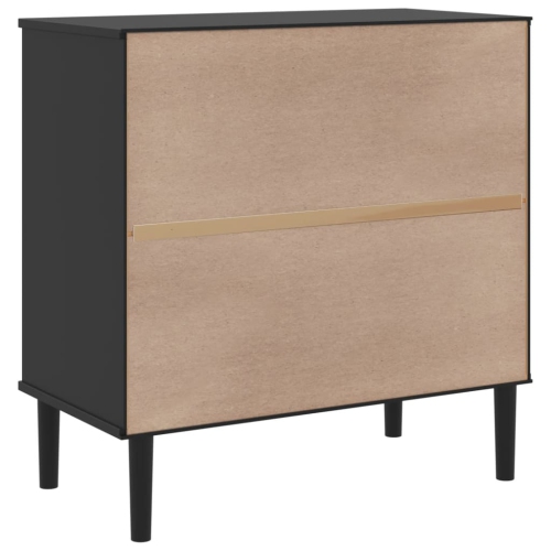 vidaXL Sideboard SENJA Rattan Look Black 80x40x80 cm Solid Wood Pine