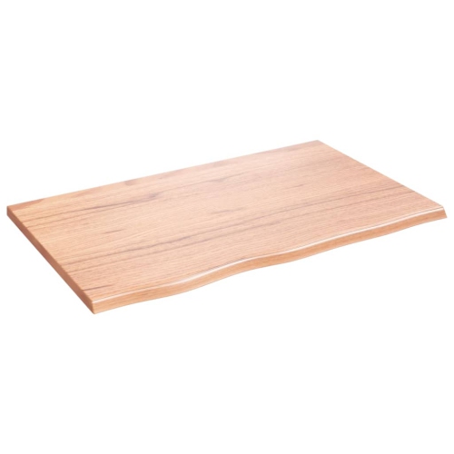 Surface de table brun clair vidaXL 80x50 x chêne massif traité 2&nbsp;cm