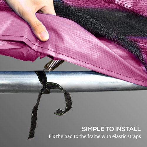 Soozier 14FT Trampoline Spring Cover, Trampoline Pad Replacement, Waterproof and Tear-Resistant, All-Weather Trampoline Accessories, Pink