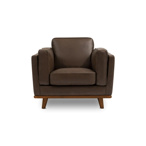 Fauteuil d'appoint en cuir de surface Artisan de Valencia couleur chocolat