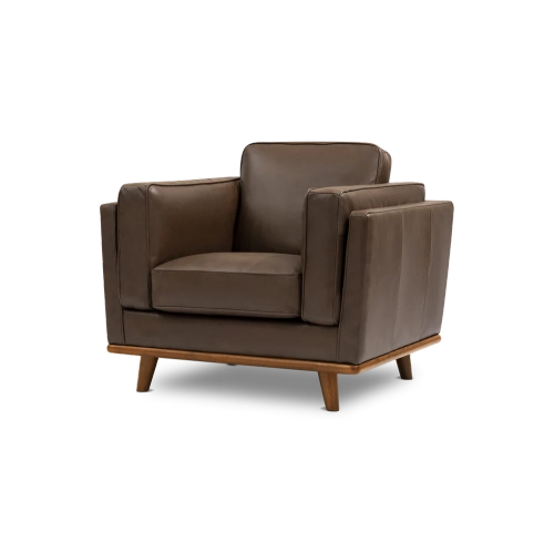 Fauteuil d'appoint en cuir de surface Artisan de Valencia couleur chocolat