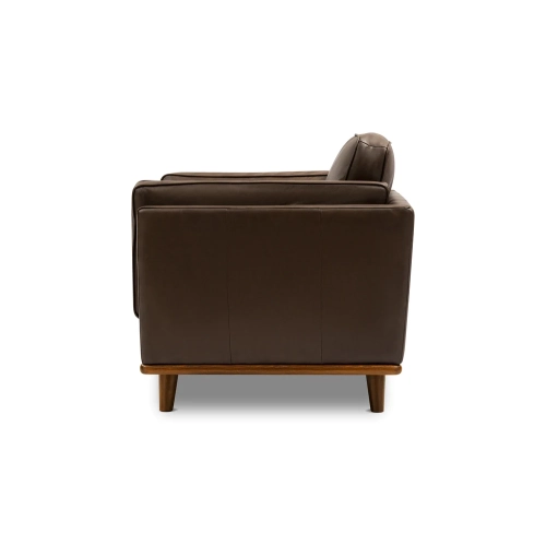 Fauteuil d'appoint en cuir de surface Artisan de Valencia couleur chocolat