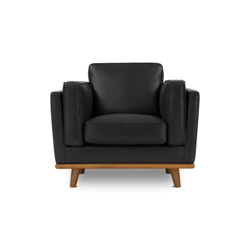 Valencia Artisan Top Grain Leather Accent Chair Black