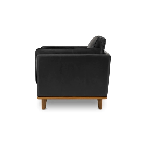 Valencia Artisan Top Grain Leather Accent Chair Black