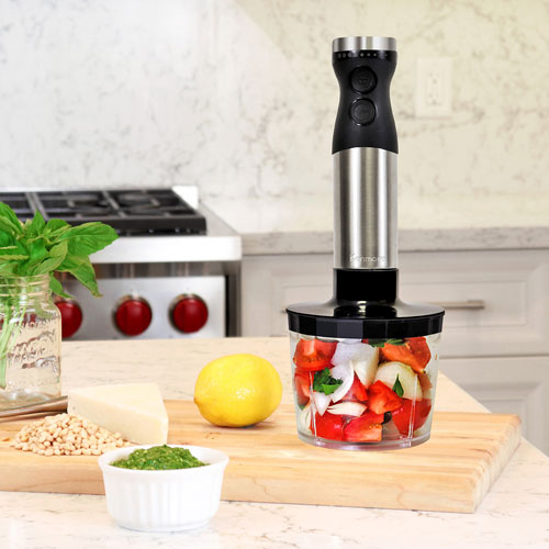Kenmore 400-Watt Variable Speed Immersion Blender with Food Chopper and Whisk - Silver/Black