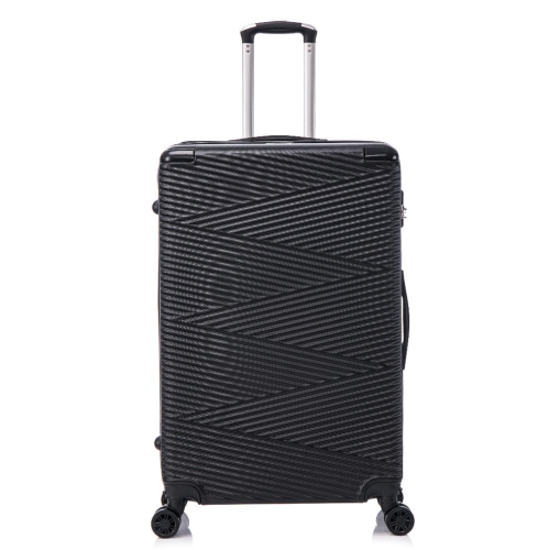 VALISE RIGIDE 3 PIÈCES DE TOSCANO-INTRECCIARE AND DURABLE RÉSISTANT AUX RAYURES – NOIR