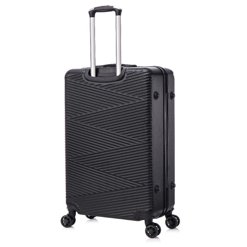VALISE RIGIDE 3 PIÈCES DE TOSCANO-INTRECCIARE AND DURABLE RÉSISTANT AUX RAYURES – NOIR