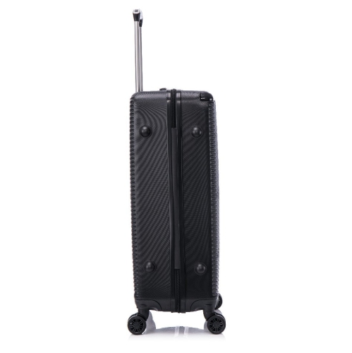 VALISE RIGIDE 3 PIÈCES DE TOSCANO-INTRECCIARE AND DURABLE RÉSISTANT AUX RAYURES – NOIR