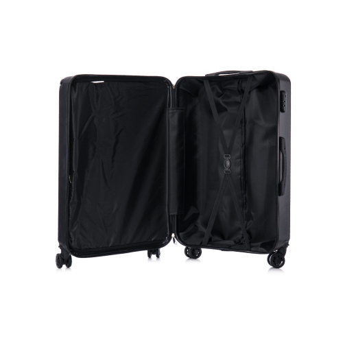VALISE RIGIDE 3 PIÈCES DE TOSCANO-INTRECCIARE AND DURABLE RÉSISTANT AUX RAYURES – NOIR